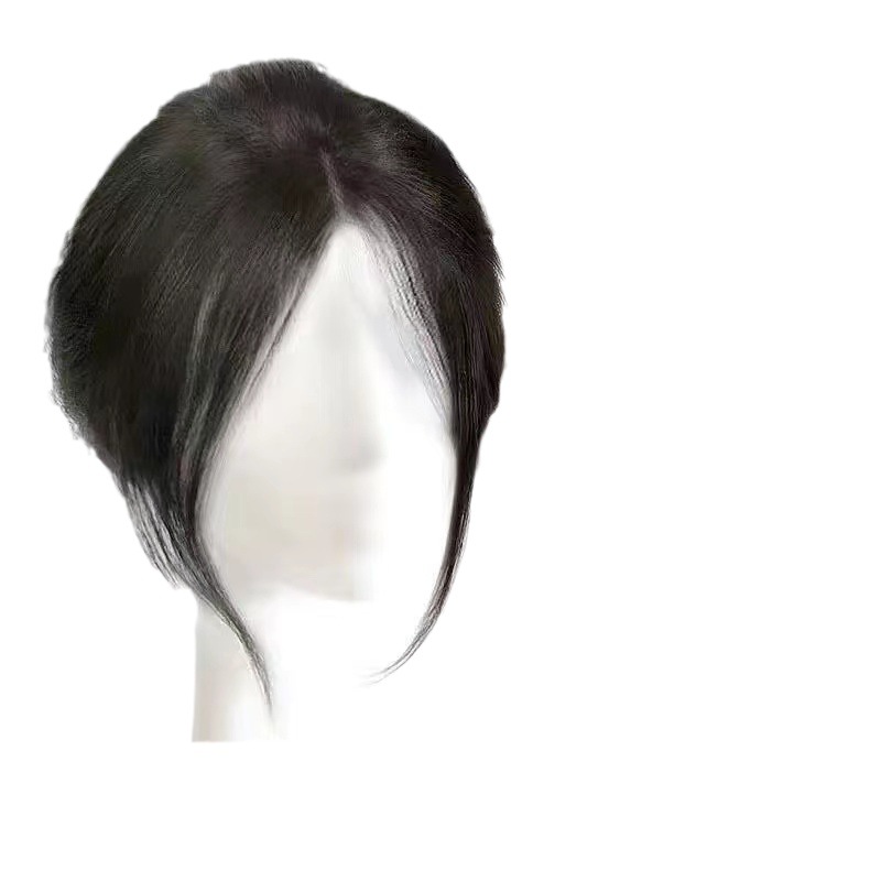 Wig Women's Top of the Head Reissue Piece with Eight-character Bangs Covered White and Fluffy Additional Quantity Xiu Yan Long Beard Bangs Wig Piece