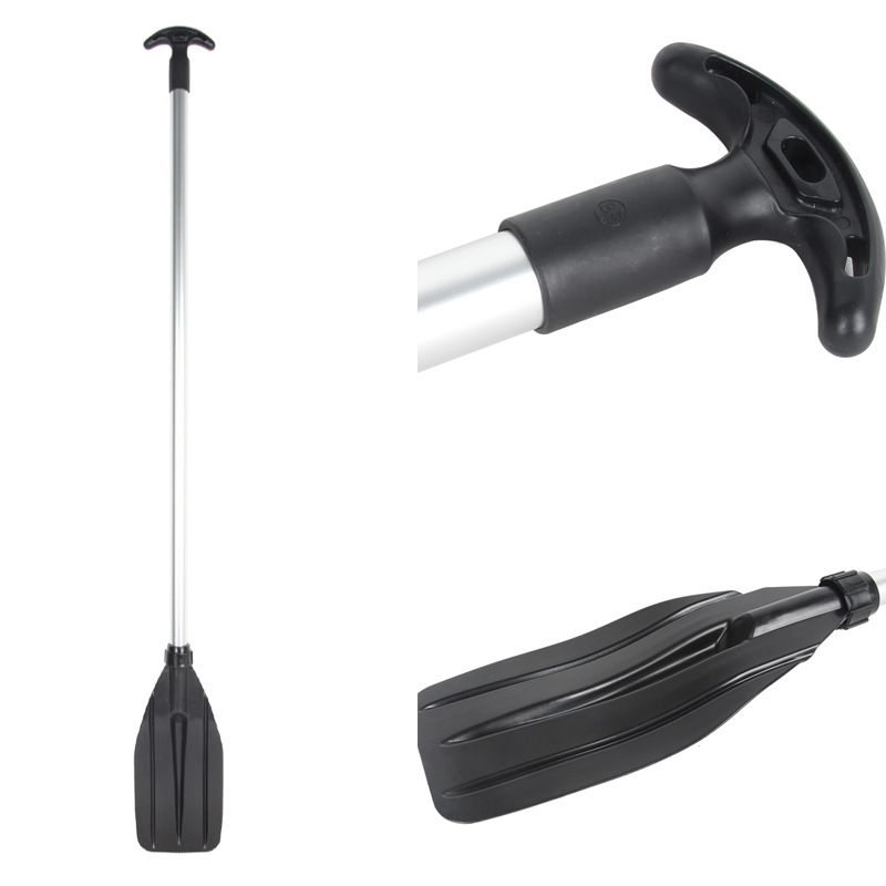 Thickened 133cm aluminum alloy paddle T-shaped handle single blade inflatable boat kayak assault boat paddle plastic handle