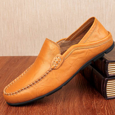 Foreign trade men's leather shoes autumn and winter plus size bean shoes cross-border British business shoes men's shoes a pedal shoes factory wholesale