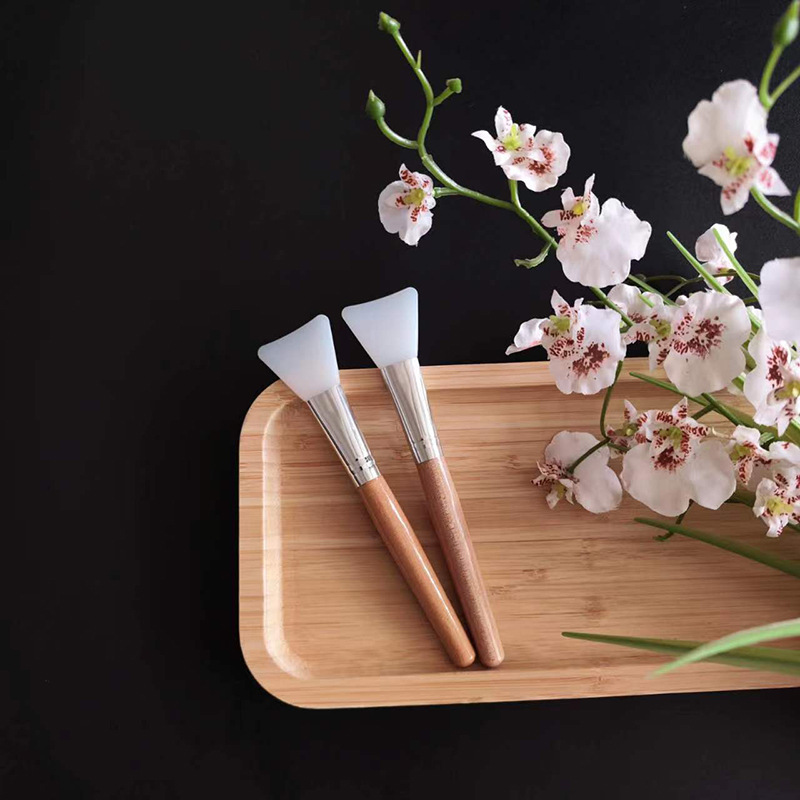 Bamboo Bowl Mask Bowl Mixing Knife Beauty Spoon Brush suit Household Beauty Diy Mask Tool Four-piece Set