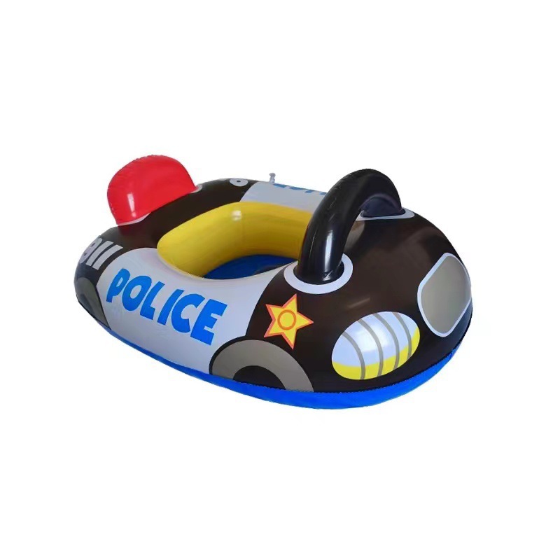Children's cartoon car boat infant swimming police car seat ring dirt car will be called Water Car boat wholesale