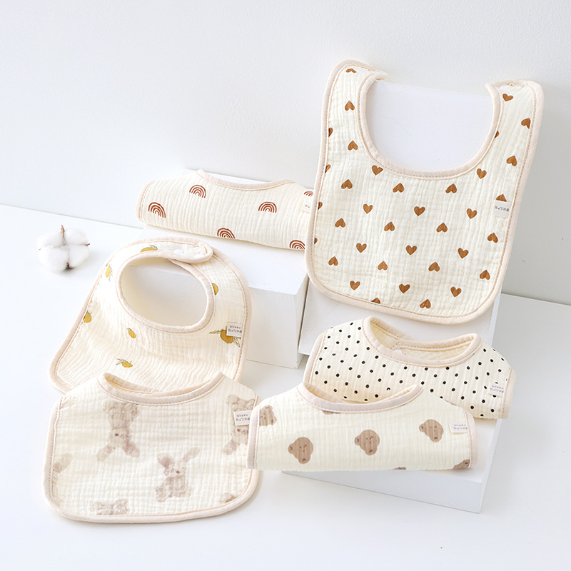 Baby saliva towel pure cotton cloth anti-spitting bib newborn baby bib U-shaped bib spring and autumn