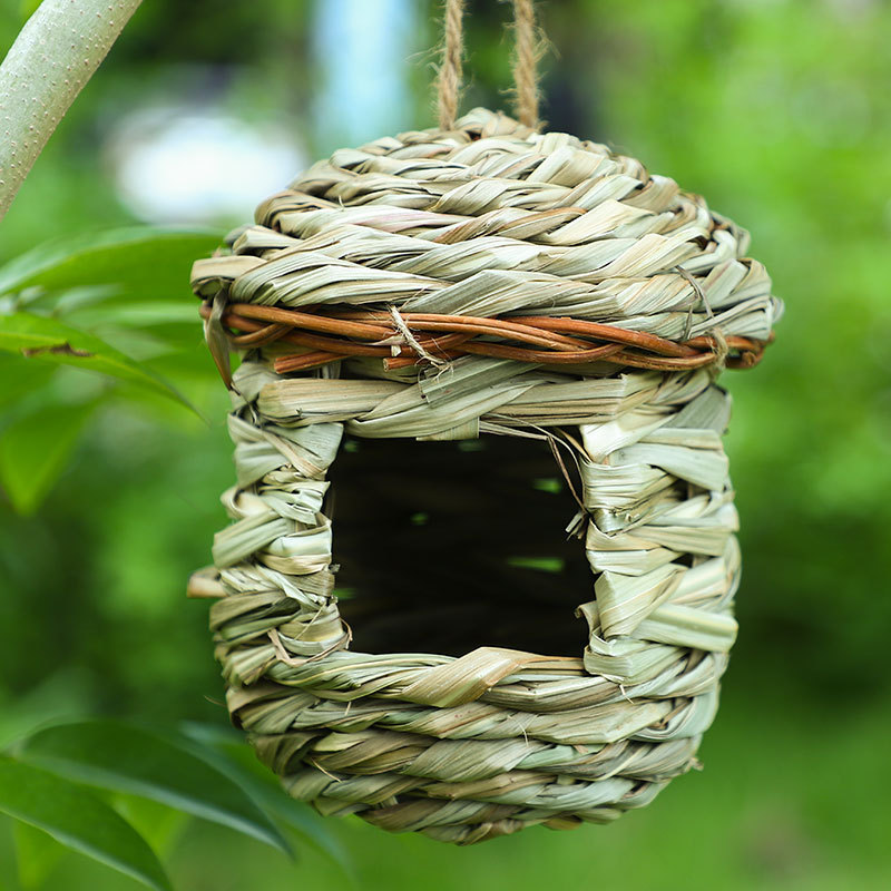 屋外暖かい草織鳥の巣ハウスペット用品装飾吊り鳥かご|undefined