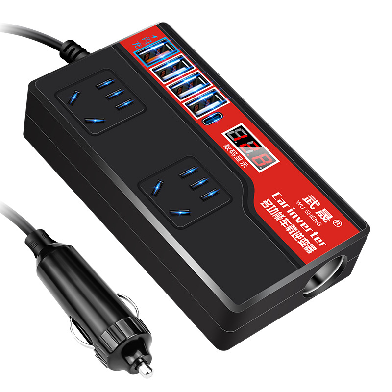 Car Inverter converter 12v24v to 220V car reverse transformer truck power charging socket