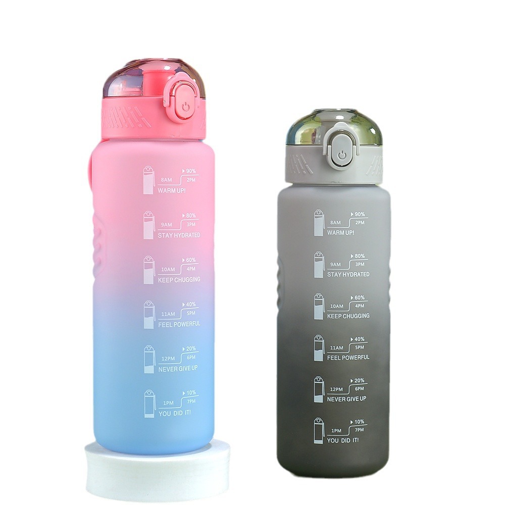 Amazon gradient color frosted space Cup large capacity plastic water Cup outdoor sports portable fitness kettle cross-border