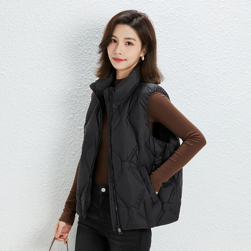 Winter Siyu 2023 Women's 90 velvet lightweight down vest women's Vest Women's striped down jacket plus size