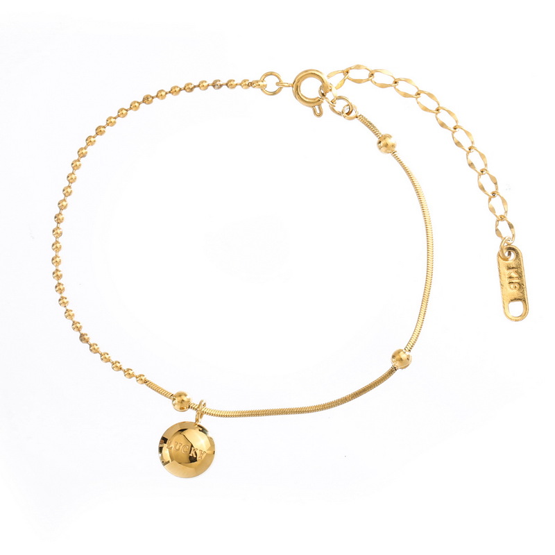 TikTok Explosions Korean Personality Lucky Little Doudou Anklet Female Online Celebrity Fashion Niche Light Luxury Not Fading Ankle Chain