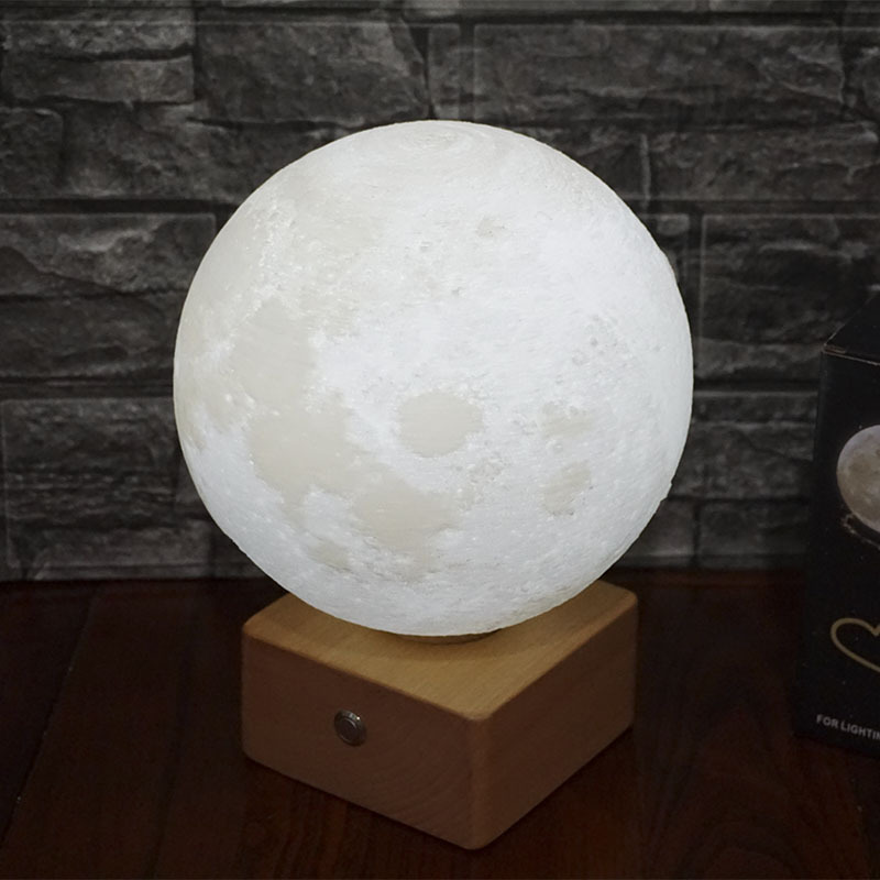 Cross-border moon light USB rechargeable night light planet light colorful touch LED bedside table lamp creative birthday gift