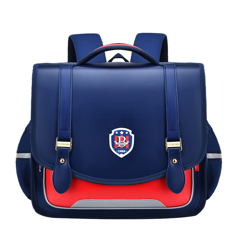 Babu bean horizontal version schoolbag primary school boys and girls grade 123 burden reduction spine protection backpack a generation of hair
