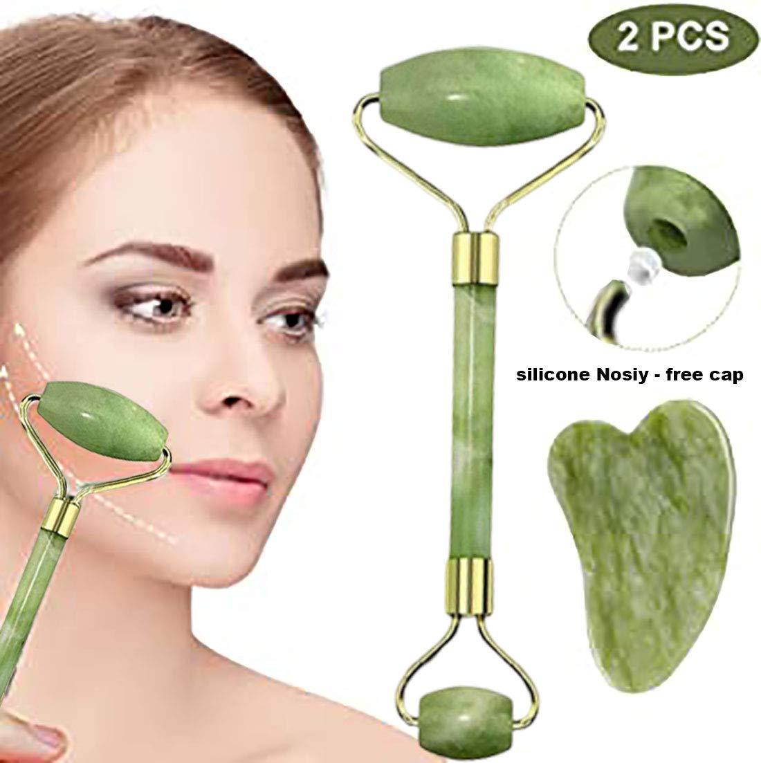 2022 Jade beauty container facial Roller massage stick jade push massager resin scraping board Meridian Health Care set