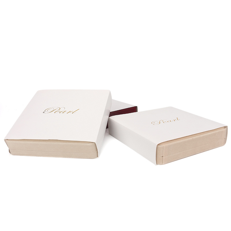 European flannel jewelry box pearl necklace storage box ring set box pendant jewelry packaging box gift box