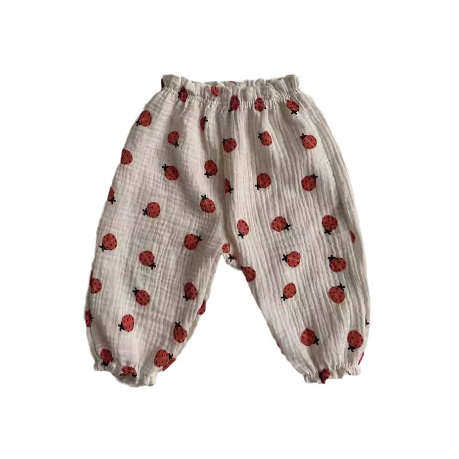 Korean-style Baby Pants Baby Long-sleeved Girl Class A Summer Thin Trousers Cartoon Pure Cotton Bloomers Children's Pants