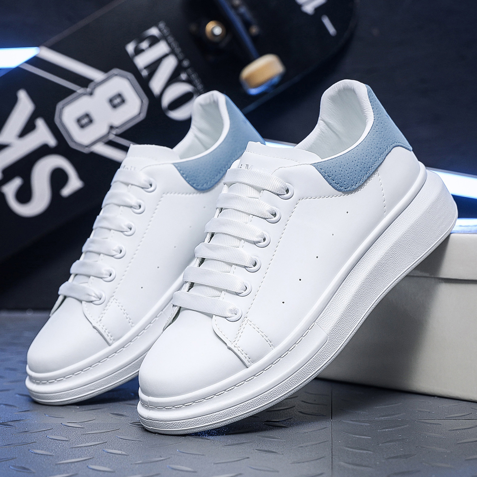 Classic men's shoes K888 nafei Macquin Internet celebrity White shoes men's platform Muffin Men's shoes student board shoes ins Macquin