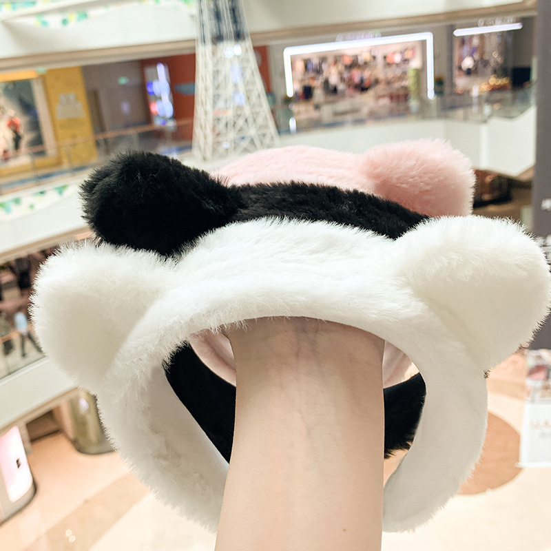 Festival Internet Celebrity All-match Plush Wide-brimmed Hair Band Headband Women's Face-washing Hair Stamp Headdress Outing Hair Accessories Hair Band Hair Stamp