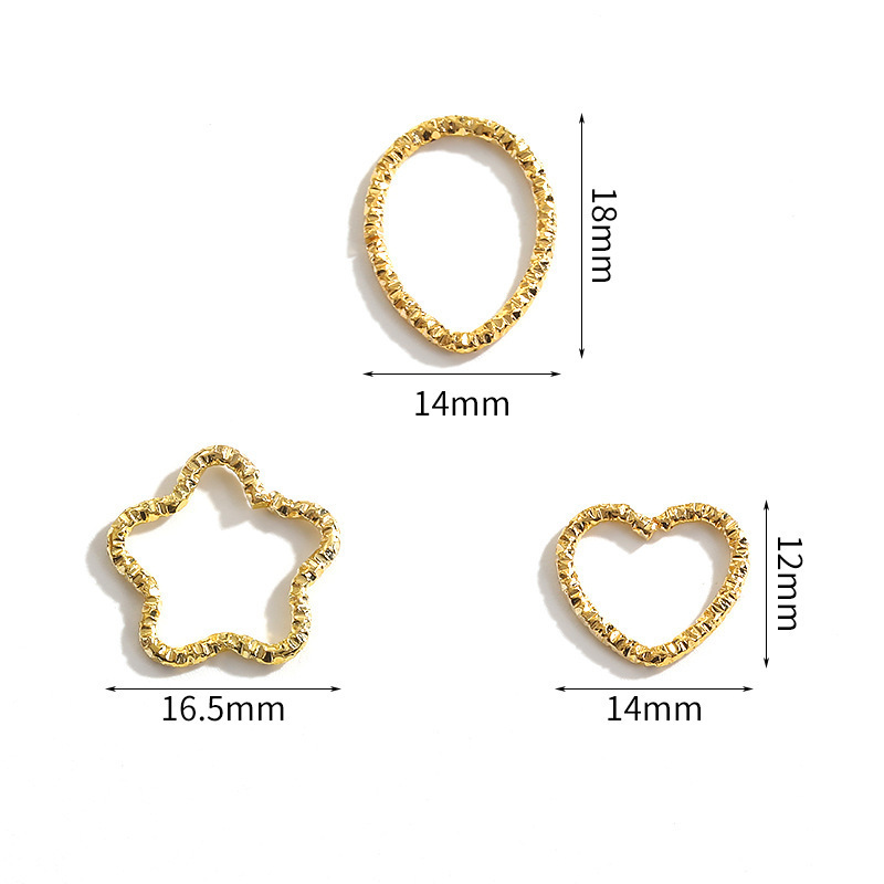 DIY jewelry accessories five-pointed star Love drop shaped embossed jump ring single ring earrings accessories open ring connecting ring