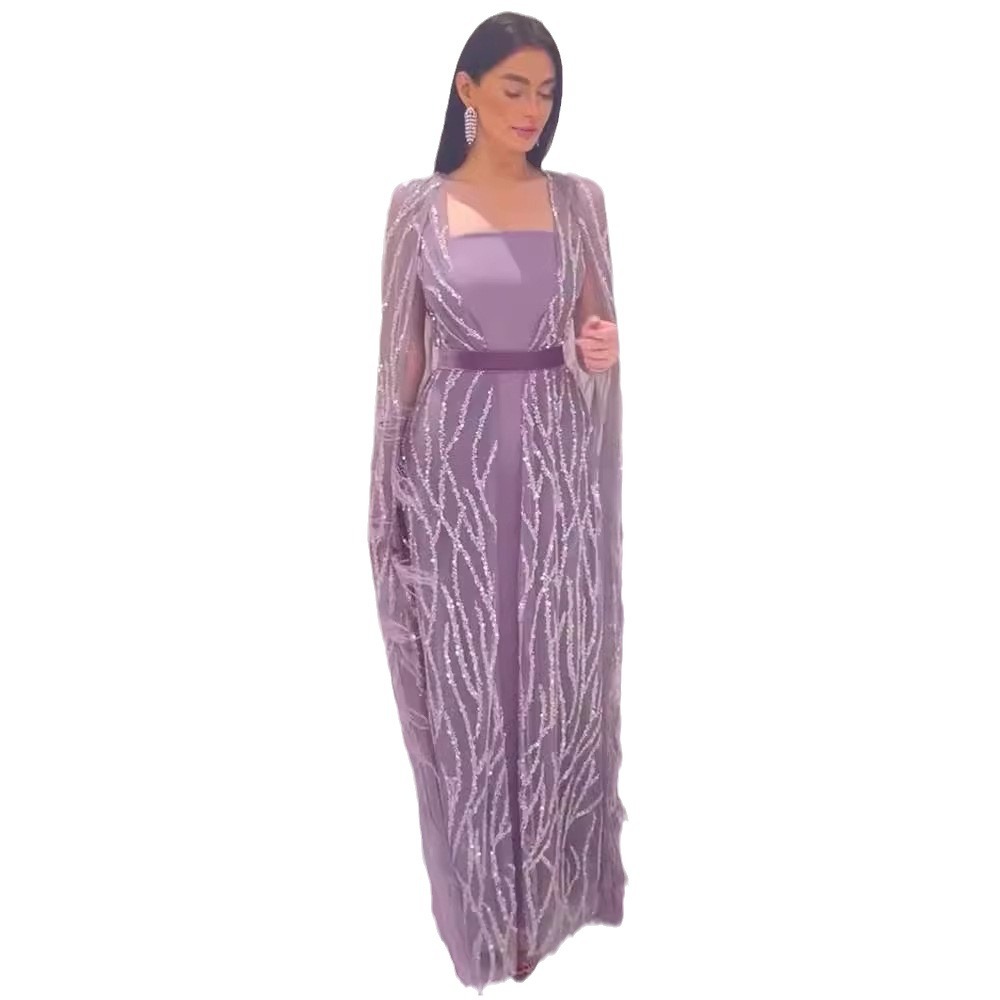 Cross-border European and American elegant sexy dress evening dress socialite temperament host performance banquet dress sexy dress