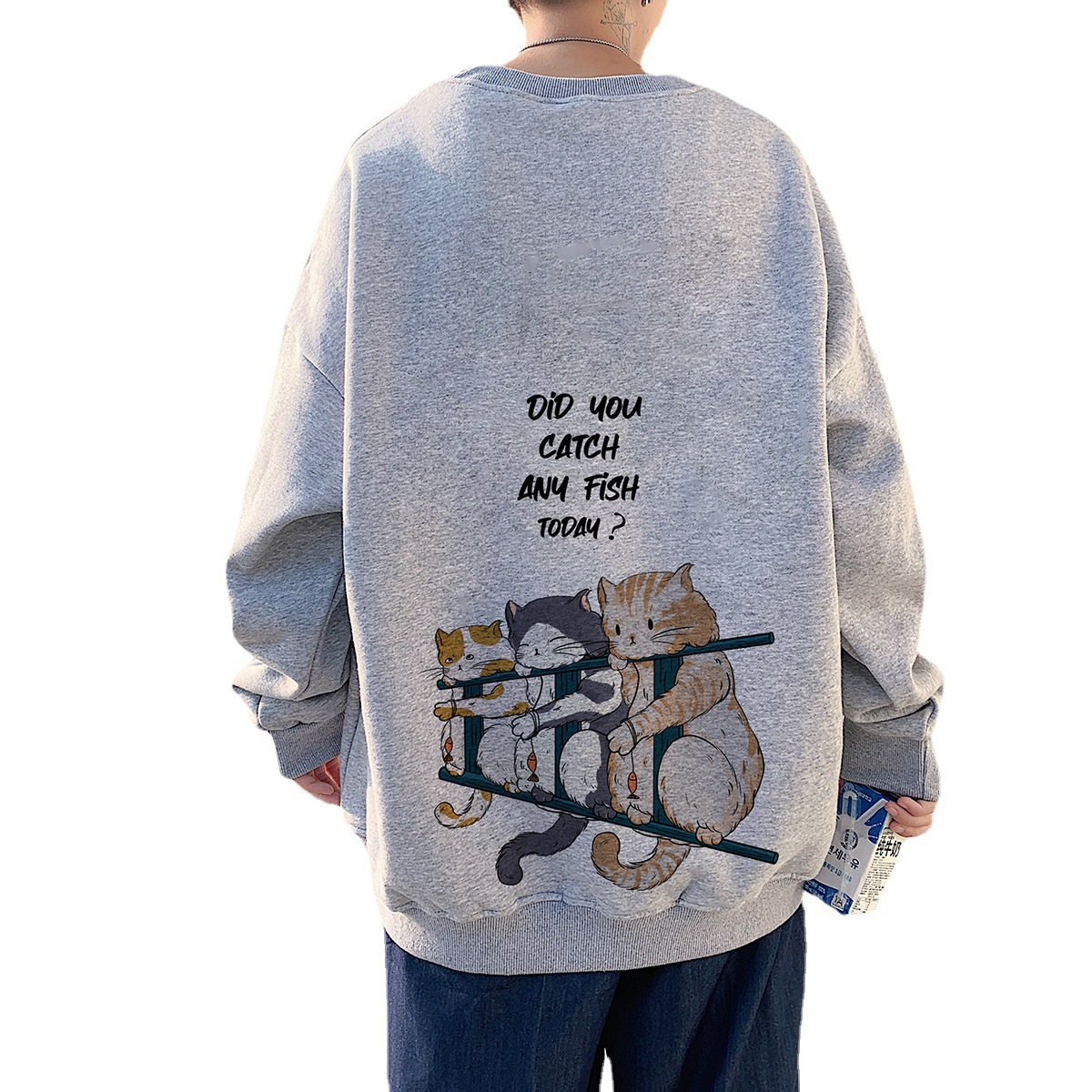 Autumn 2021 Chinese Fashion Loose Large Size Casual Sports Pullover Sweatshirt Fashionable Men's Hong Kong Style Printed Jacket