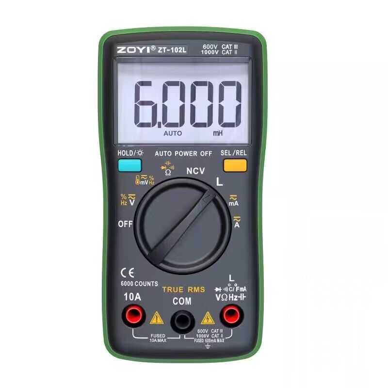 ZOYI inductance multimeter ZT102L digital ammeter high precision inductance 60H capacitance resistance meter NCV