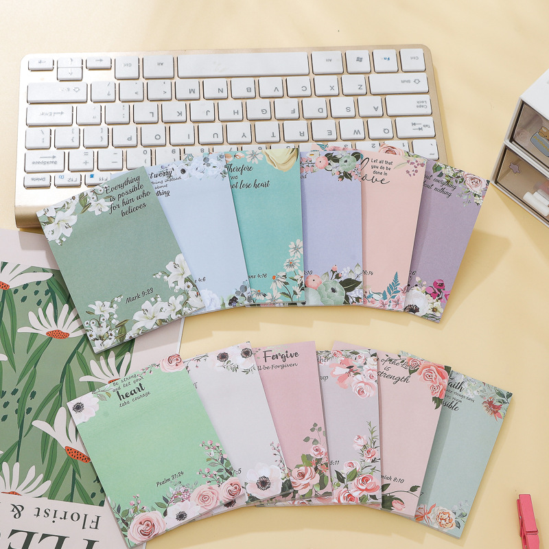Cross-border journal note paper flower ins fresh n-Times stickers tearable message strip memo material collage base stickers