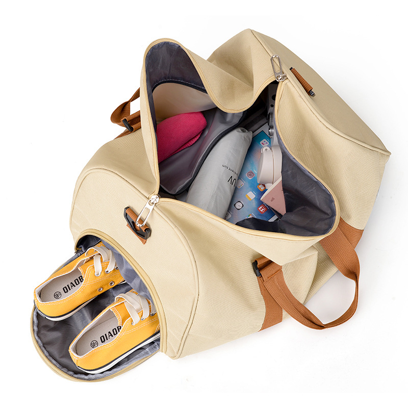 新款帆布旅行包大容量运动健身包批发时尚手提短途出差轻便行李包