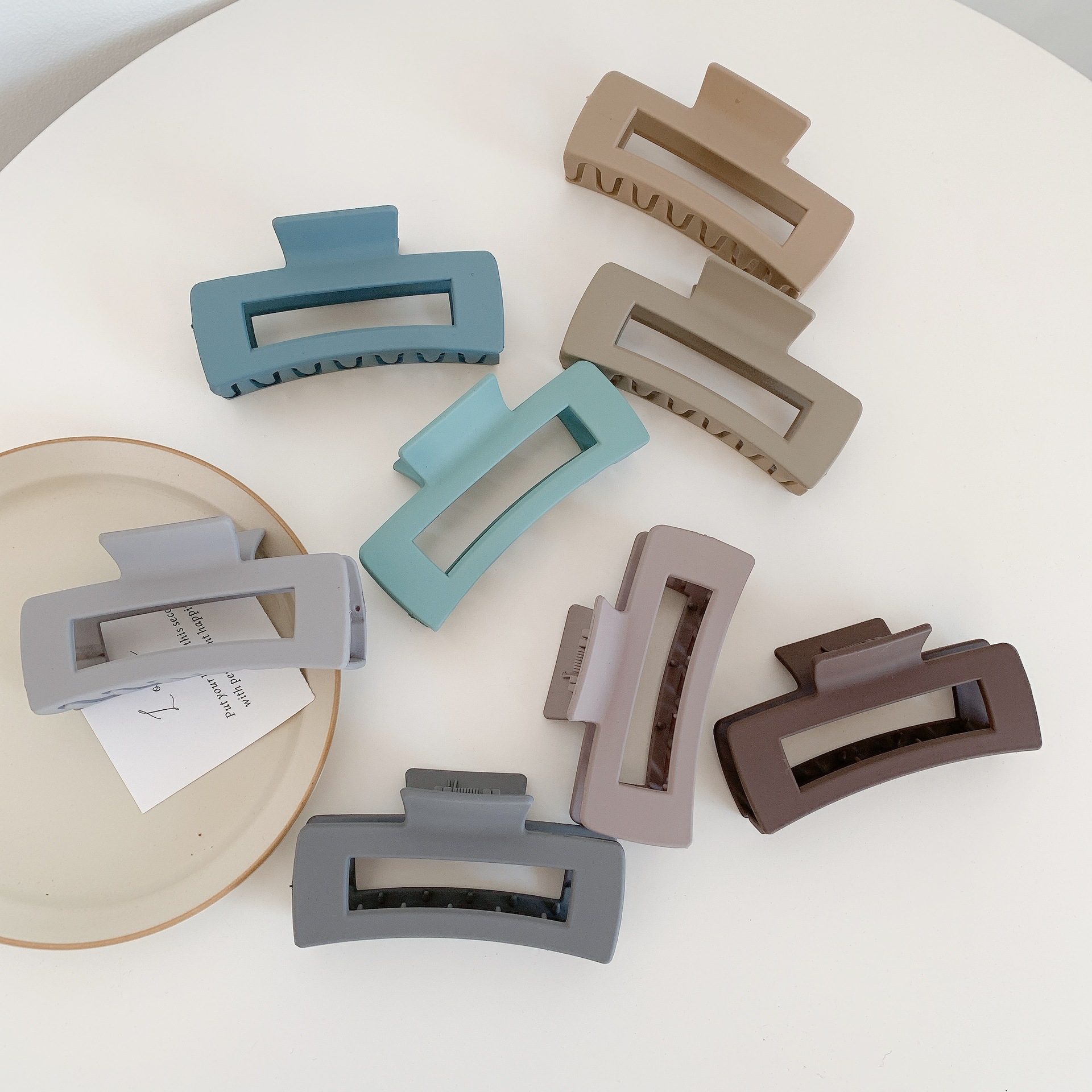  large grip clip Korean bath plate hair clip claw clip back head shark clip matte plastic hair grip wholesale_voghion.com