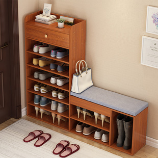 Nordic shoe rack simple multi -layer home door with shoe stool simple modern storage shoe cabinet large -capacity shoe rack