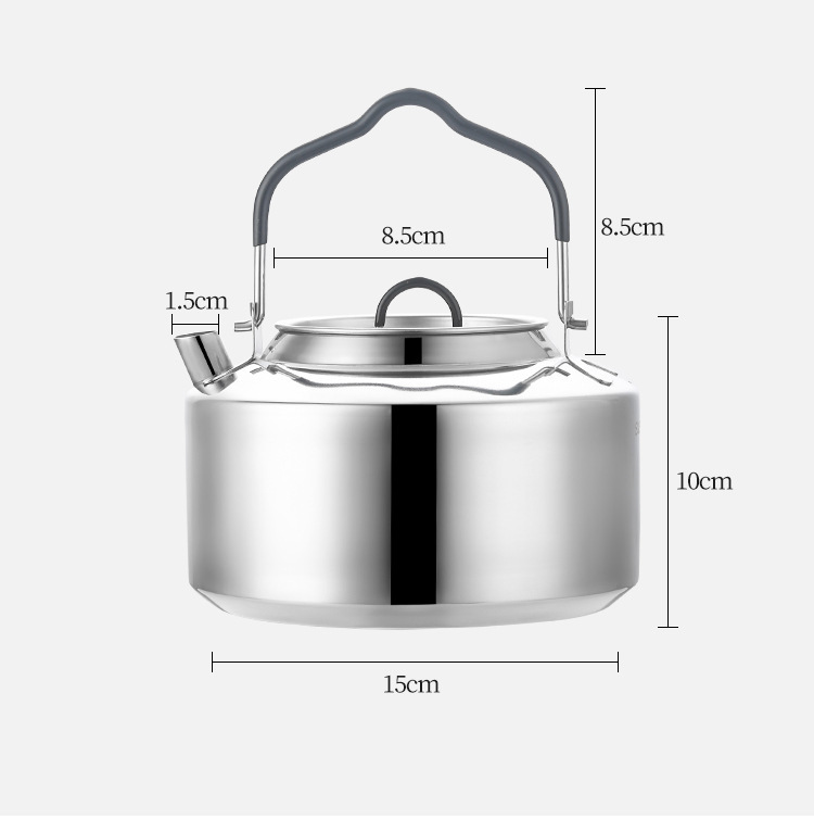 304 stainless steel outdoor kettle food grade open fire kettle portable mini teapot self-driving camping picnic pot