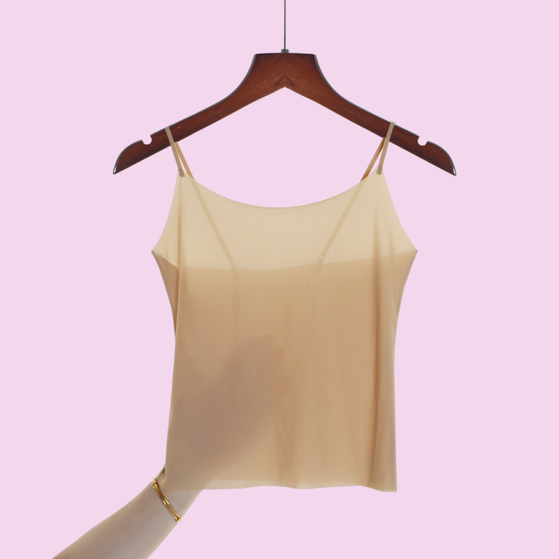 Ice Silk Umbilical Sling Ultra-thin Anti-penetration Lining Tube Top Chest Wrapping Anti-running Light Inner Base Seamless Beautiful Back Vest for Women