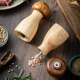 Creative Mushroom Pepper Grinder Acacia Wood Oak Pepper Grinder Solid Wood Sea Salt Black Pepper Grinder Bottle suit