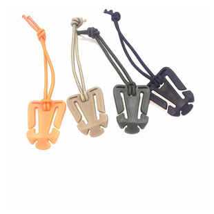 Hot sale with elastic rope hanging buckle triangle tie buckle MOLLE system webbing finishing fixed buckle coil wire clip webbing clip