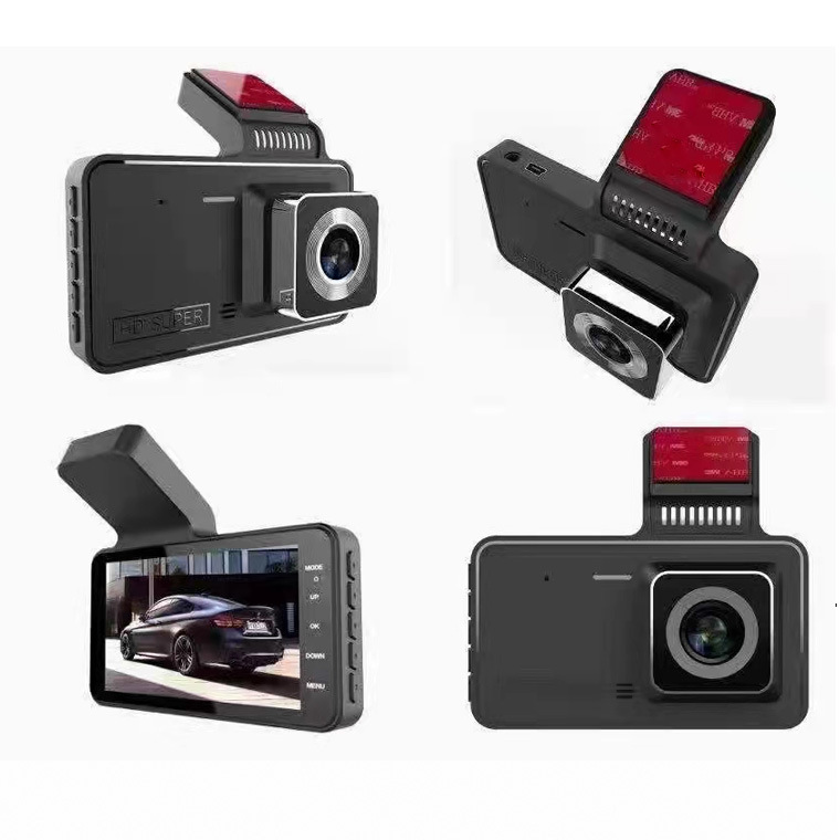 Car driving recorder 4 inch HD 1080p dual lens front and rear video tape reversing Image car dual recording