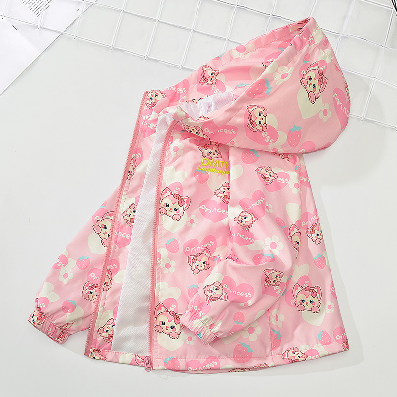Women's Spring Jacket 2024 New Children's Jacket Coat Trendy Spring and Autumn Hooded Top Thin Women's Windbreaker