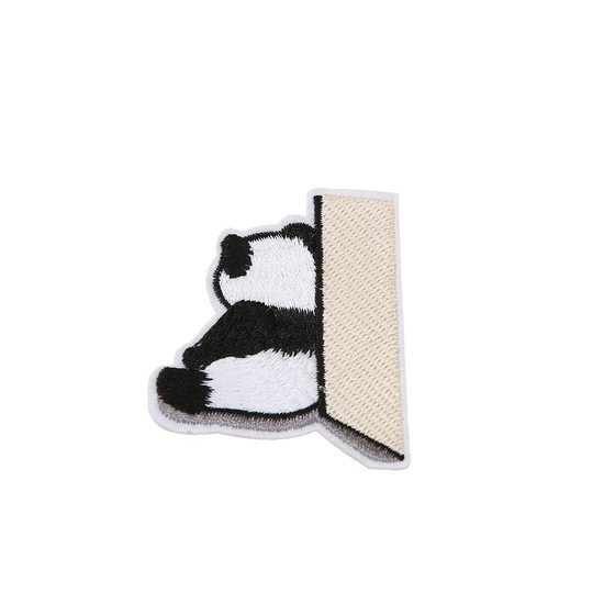 Foreign trade hot sale panda cloth stickers Hot Melt Adhesive embroidery cloth stickers baked cartoon panda embroidery stickers clothing hole patch stickers