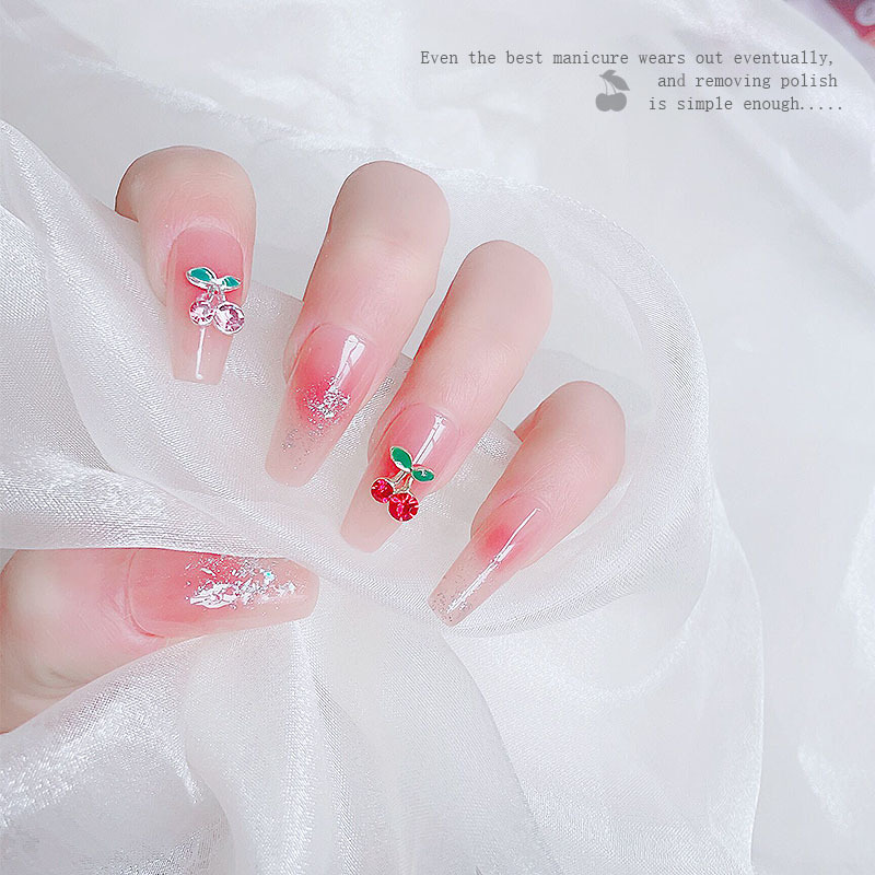 Cross-border hot nail jewelry wholesale oil Cherry alloy Diamond summer cute small fresh super flash nail Diamond