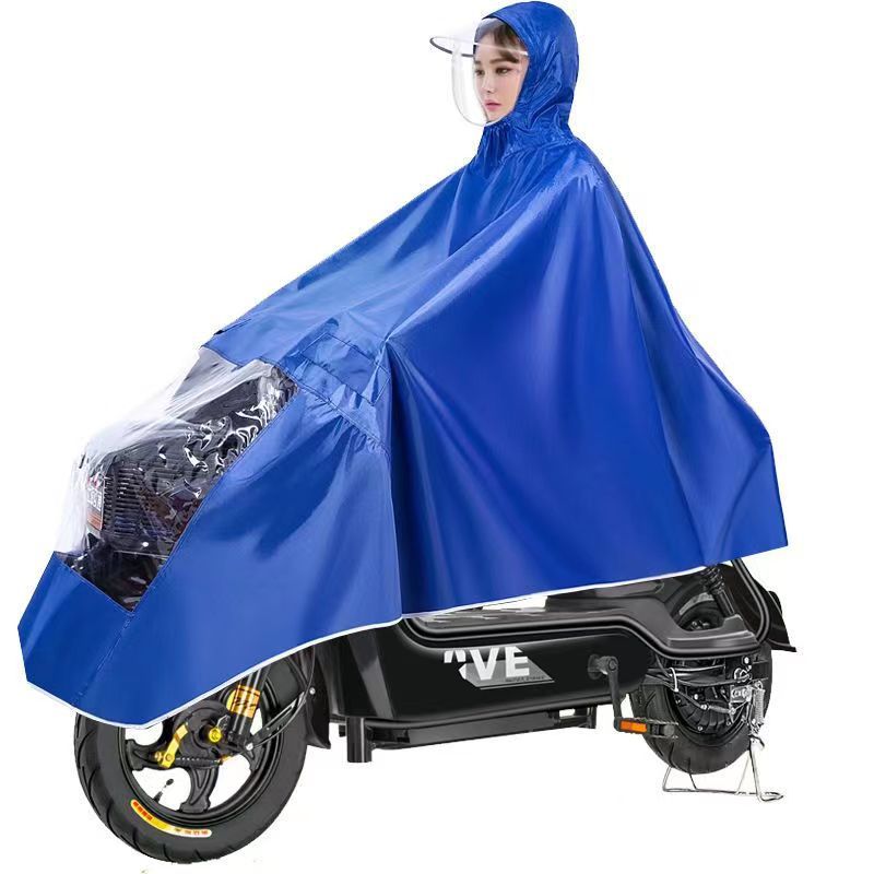 Raincoat Electric Bicycle Single Men and Women's Mask Adult Thickened Extra Large Rainstorm Protection Cycling Poncho Rain Gear