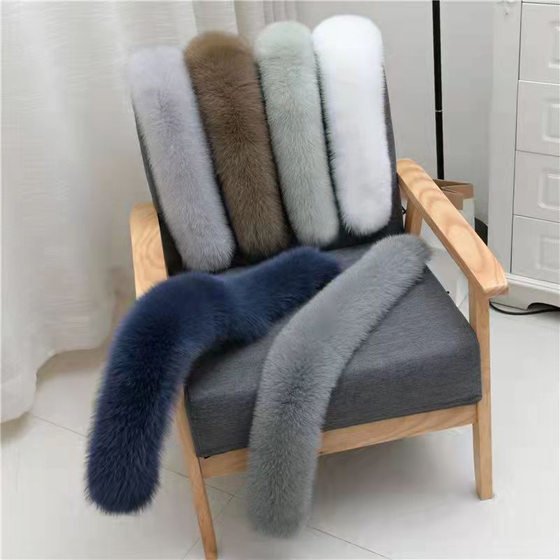Fox fur collar single sale real fur collar autumn and winter plush fur scarf real fox fur collar down jacket Pike clothing Universal