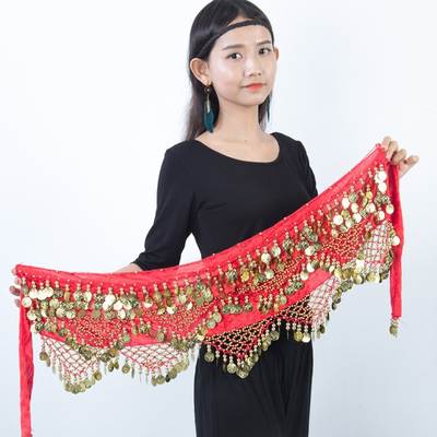 Belly Dance Waist Chain Tribal Wind Hip Towel Square Dance Waist Chain Indian Dance Performance Practice Waist Chain Yoga Fitness Waist Chain