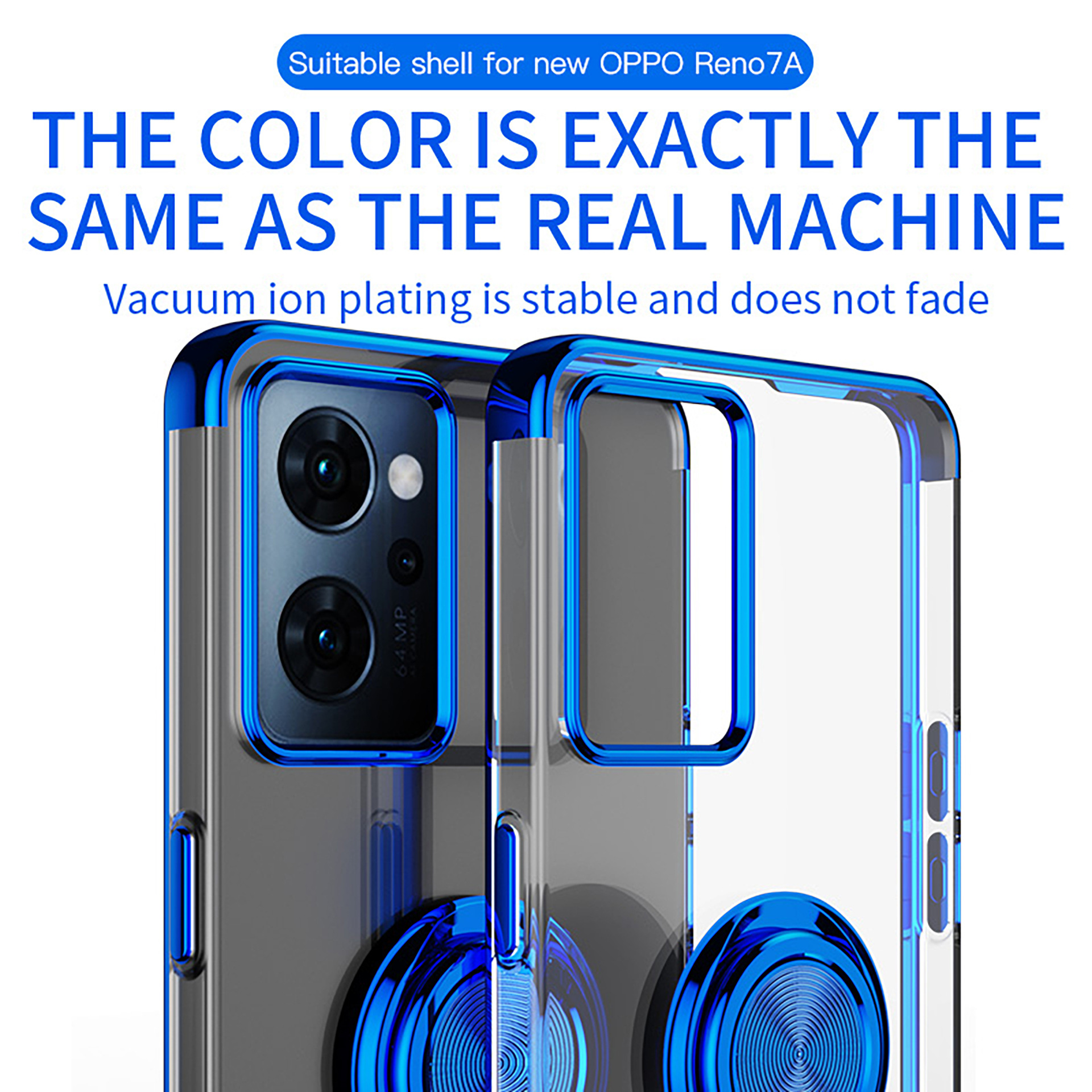 OPPO Reno9A phone case for Reno7/5A Japanese version protective case ring buckle transparent TPU plating case