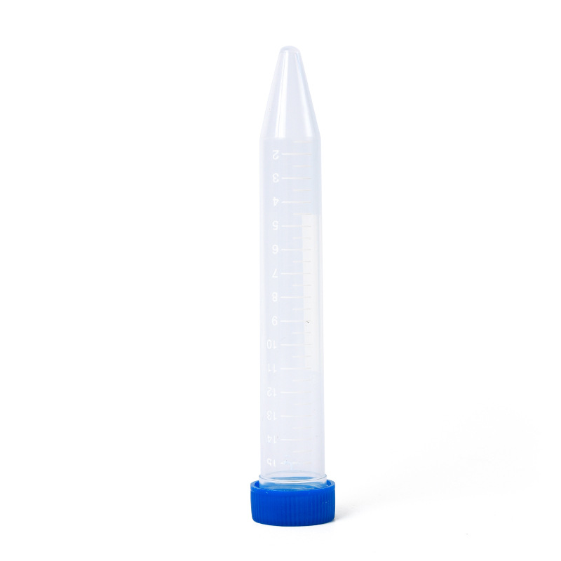 Plastic centrifuge tube 15ml conical pointed bottom triangular acupuncture needle storage with scale with lid screw mouth experimental consumables