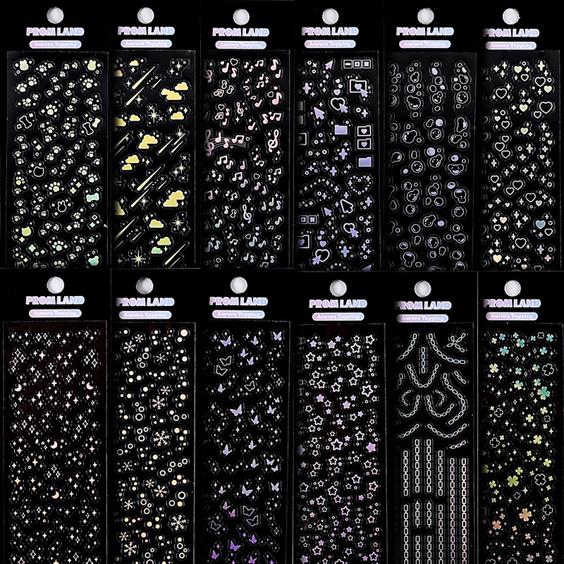Starry Laser Stickers Creative Children's Hand Account Stickers pet Stickers Love Material Goo Card Sticker Set