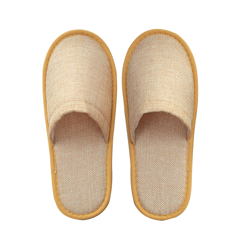 Star hotel disposable slippers wholesale homestay hotel hospitality non-slip thickened cotton linen slippers custom logo