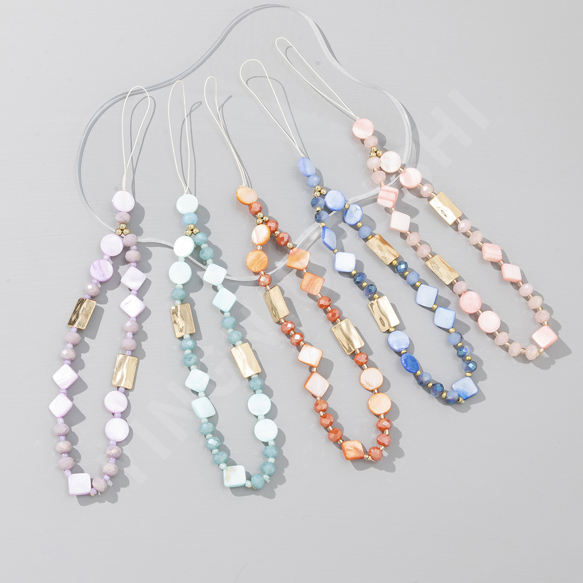 Amazon's new special-shaped acrylic short mobile phone chain creative mobile phone case hanging chain jewelry pendant lanyard