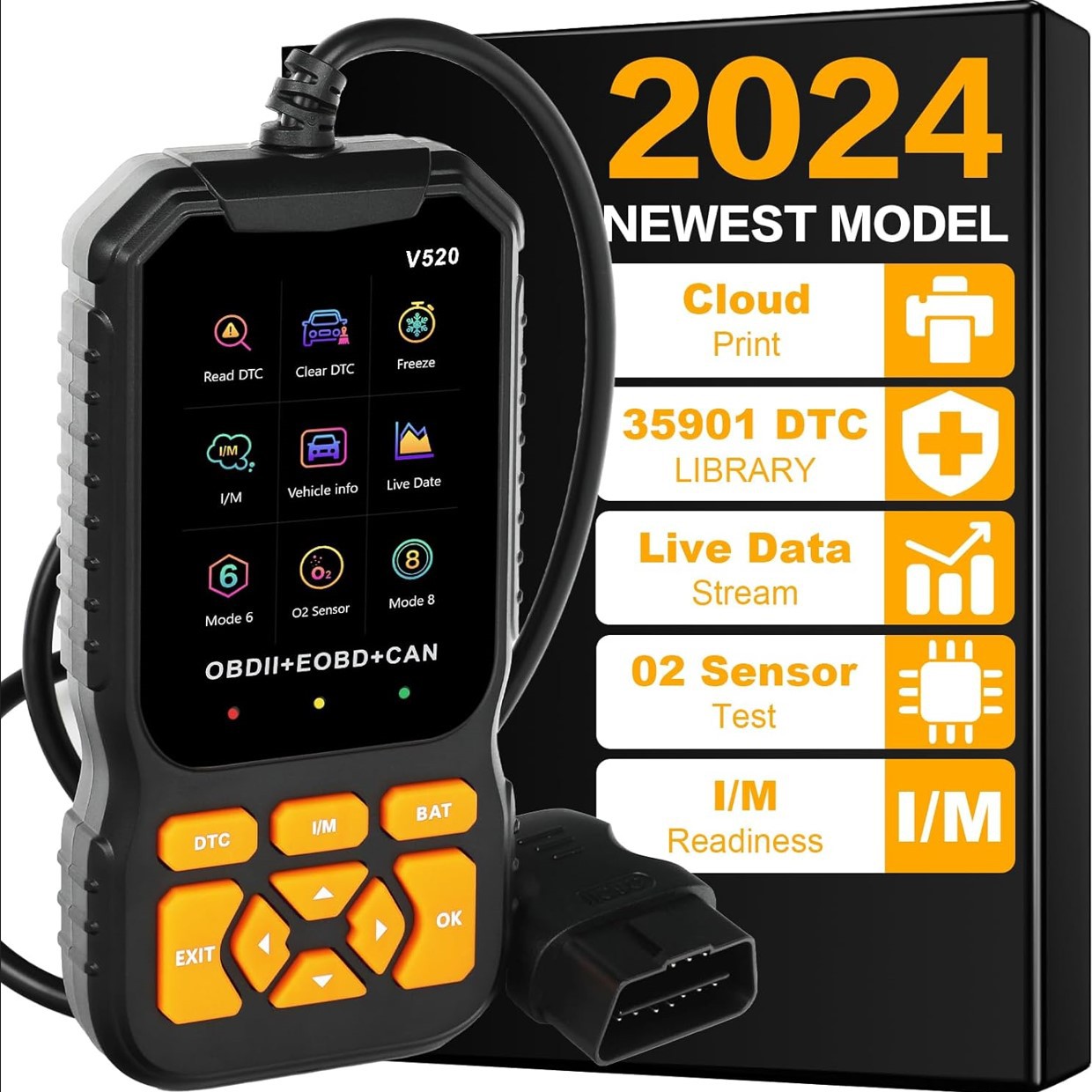 V520 OBD2 Scanner CE certification 10 languages obd diagnostic tool engine fault detector