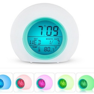 Amazon Explosions Spherical Perpetual Calendar Colorful Color Changing Clock Natural Sound Timer Creative Electronic Clock Bedside Alarm Clock