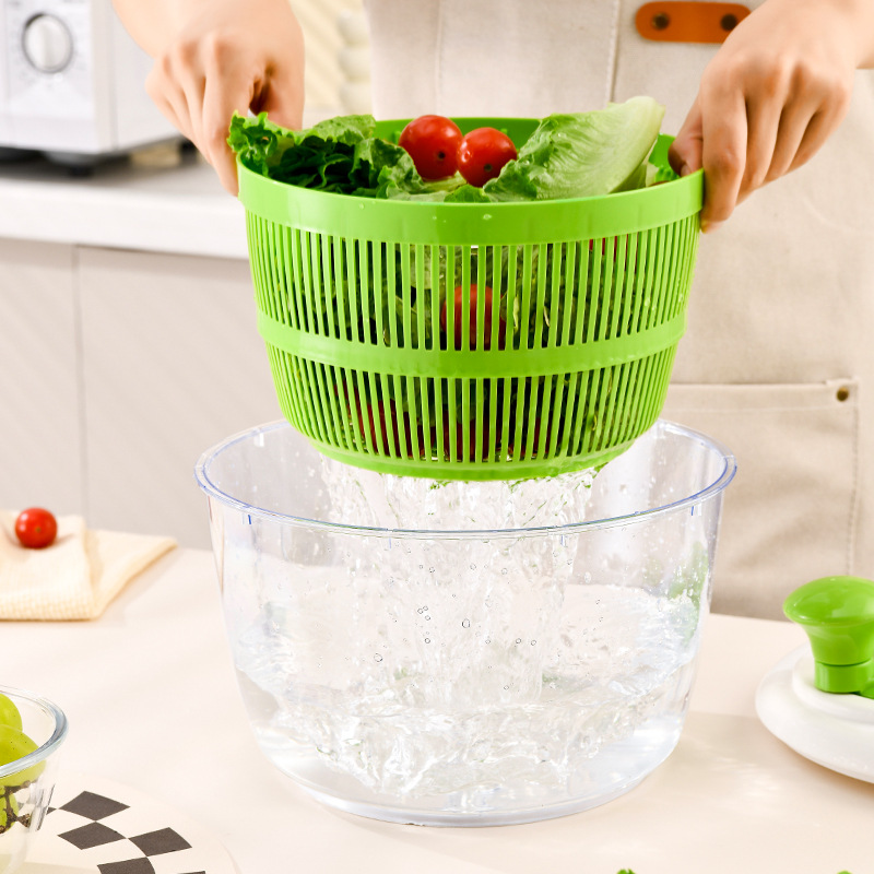 Zezhen vegetable dehydrator fruit drain basket drying machine hand-cranked kitchen creative manual salad vegetable washing basin
