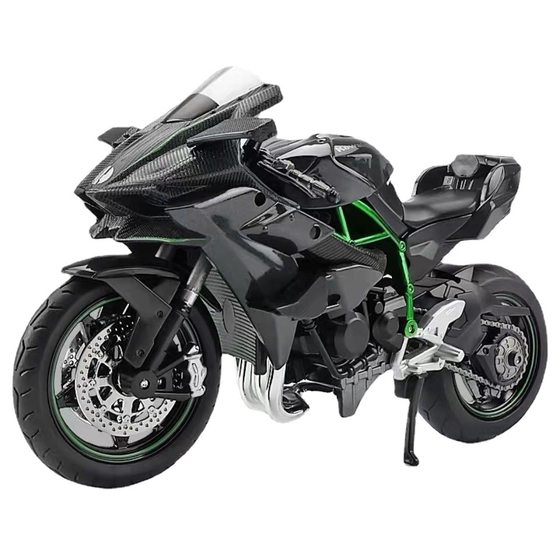 Huayi 1/12 Sichuan H2R simulation alloy motorcycle model children with sound and light sliding toy car model