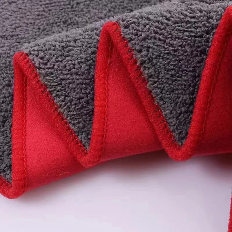 Cross-border suede car towel coral fleece car wash towel double-sided cleaning cloth absorbent car wash small towel customization