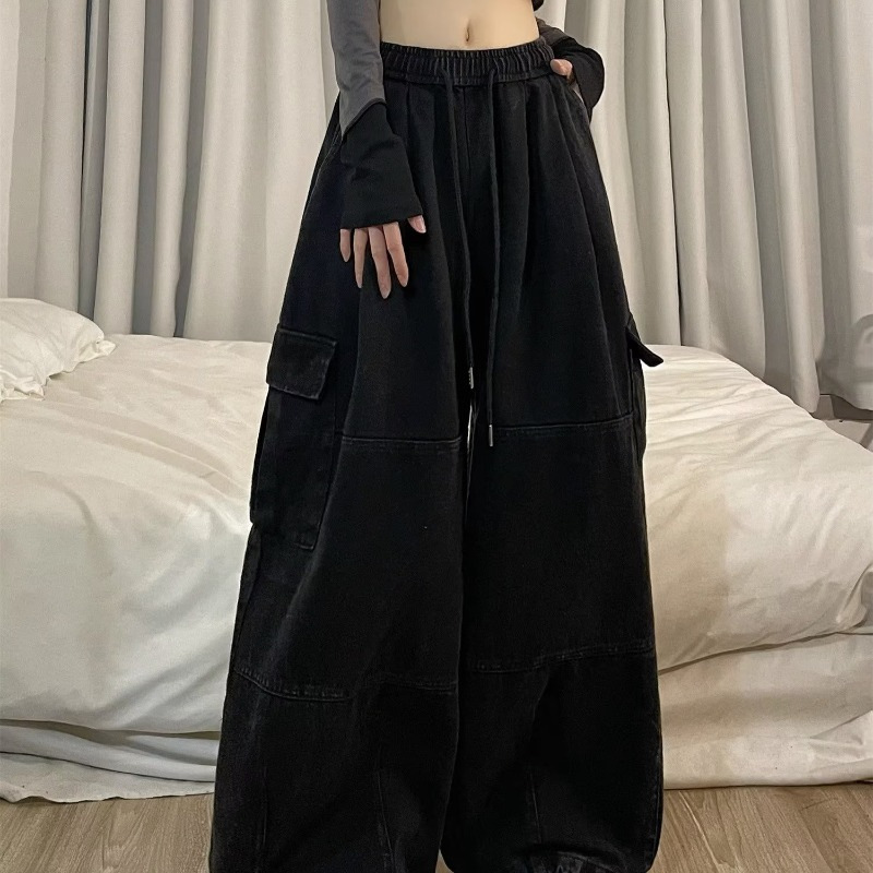 Cool Pull Girl American Retro Crowd Pants Women's Spring New Wide Leg Pants Loose Casual Trendy Trousers for Women