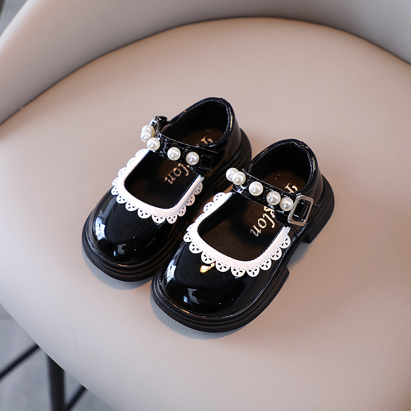 Girls' leather shoes, soft-soled princess shoes, black students, children's fashion performance shoes, baby shoes, children's shoes