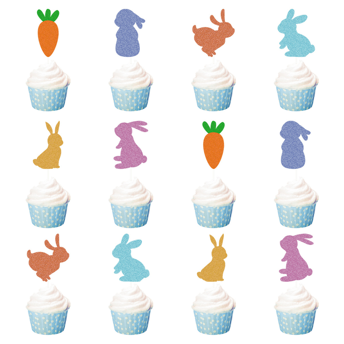 Cross-border Easter Party party decoration colorful egg rabbit pull flag balloon spiral ornaments suit wholesale